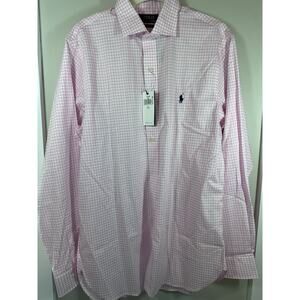Polo Ralph Lauren Classic Fit Pink/White Check Cotton Dress Shirt 15.5 32/33